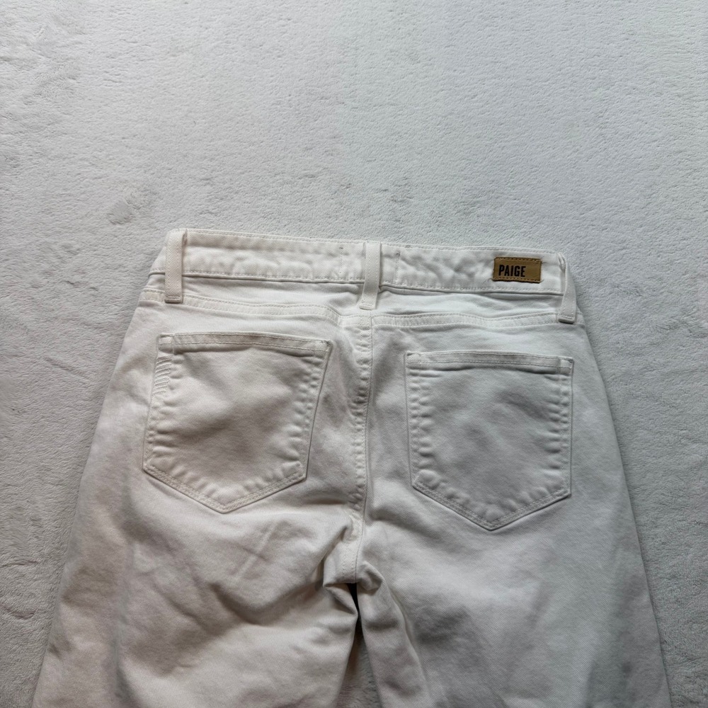 Paige Slim Straight Jeans Womens 26 White Good Low Rise Stretch Denim - Picture 14 of 15